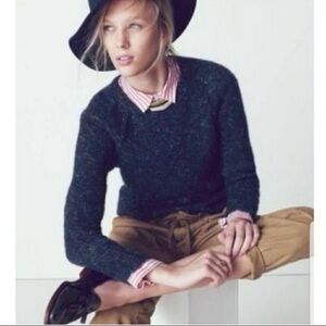 MADEWELL Women’s Navy Color Flecked Sweater Medium Wool Blend Warm Soft Cozy